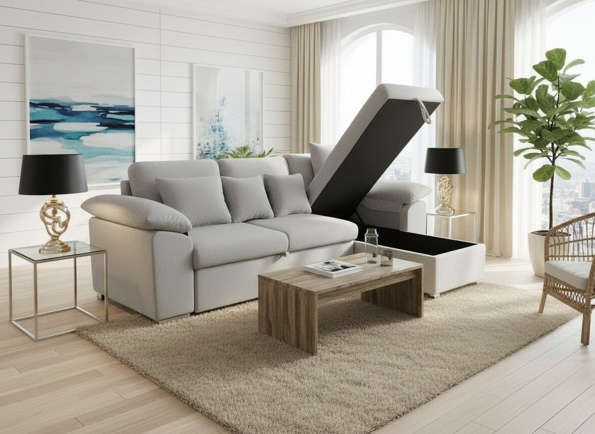SERENE - Three - Seaters, Luxury Full-Out Sofa Bed with Storage
