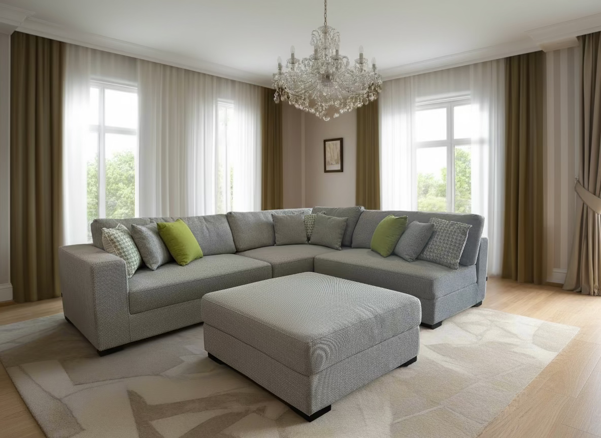 SAHARA Five Seater Sectional Sofa w/ Storage Ottoman