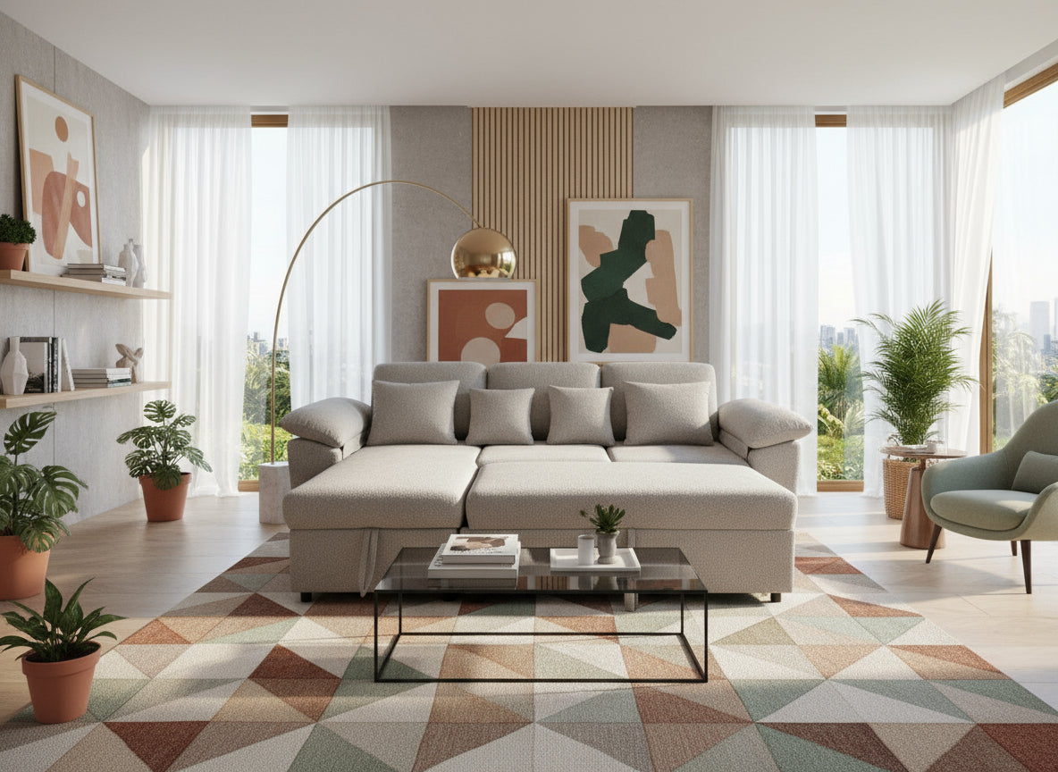 SERENE - Three - Seaters, Luxury Full-Out Sofa Bed with Storage