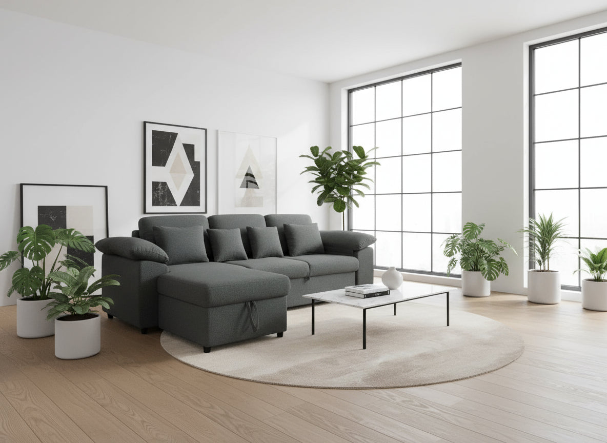 SERENE - Three - Seaters, Luxury Full-Out Sofa Bed with Storage