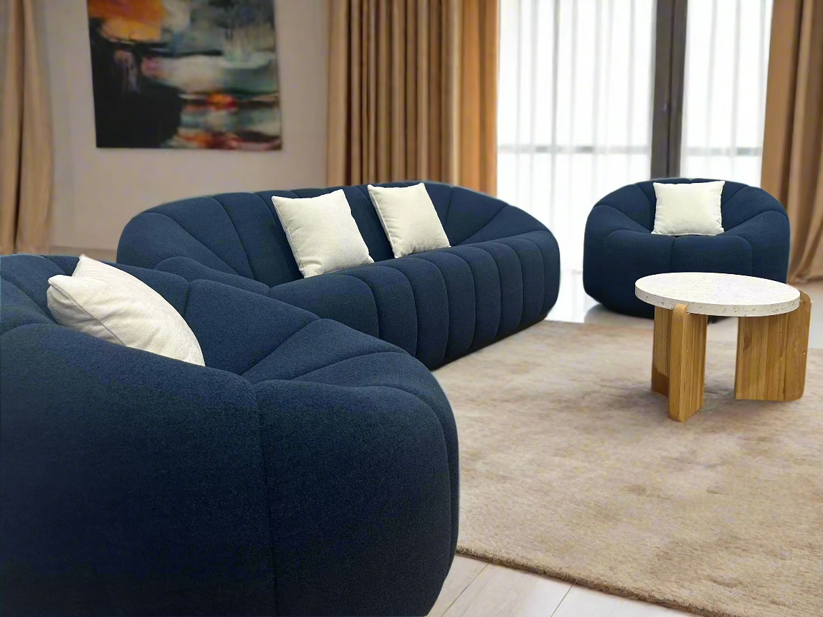 LILA Three-Seater Boucle Sofa Set w/ Two Seats