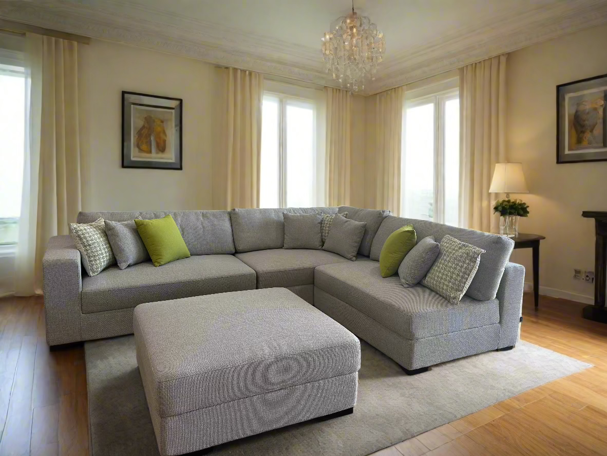 SAHARA Five Seater Sectional Sofa w/ Storage Ottoman