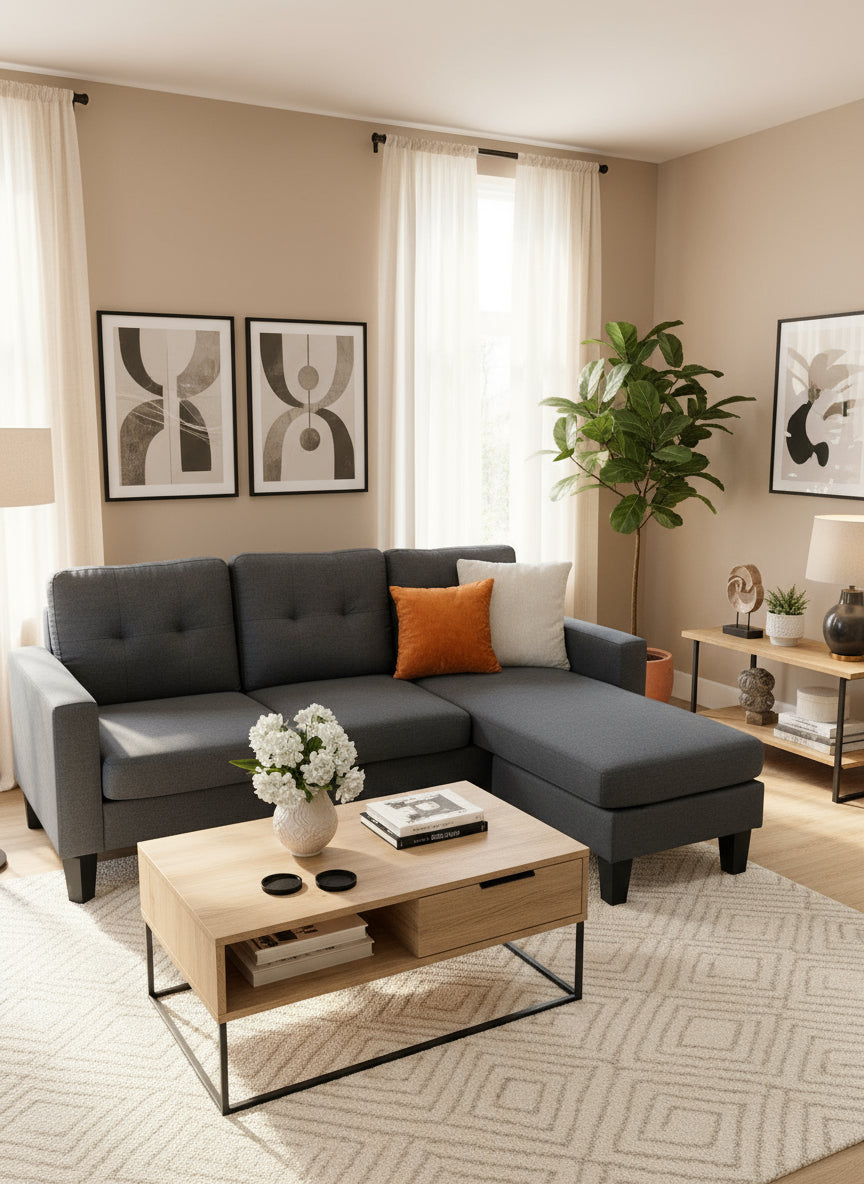 SUNSET Three-Seater Sofa w/ Reversible Chaise