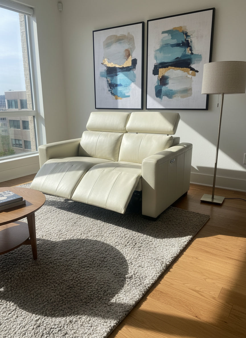 Luisa Leather Recliner Two Seater Sofa