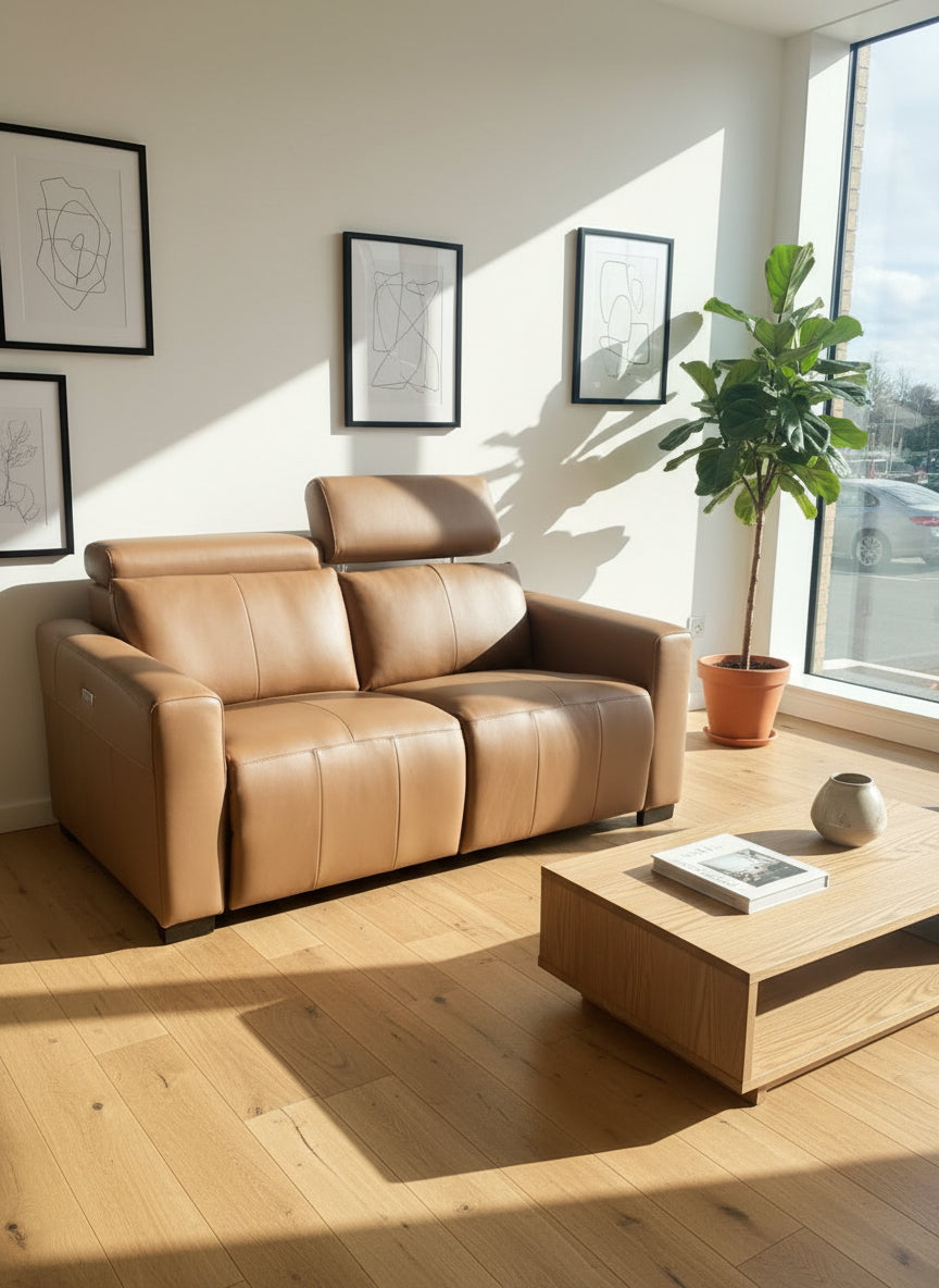 Luisa Leather Recliner Two Seater Sofa