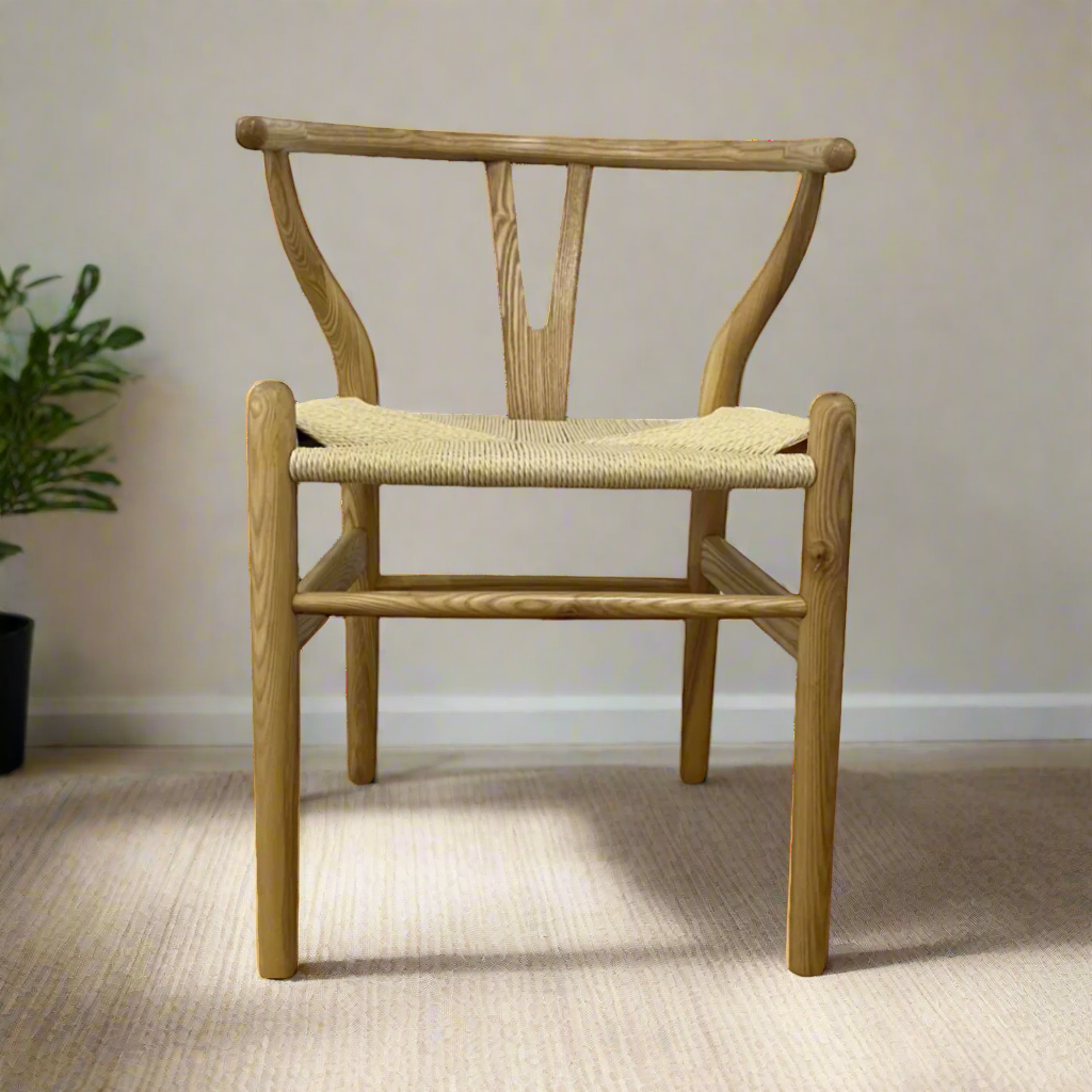 WILLA Wishbone White Ash Timber Y Chair