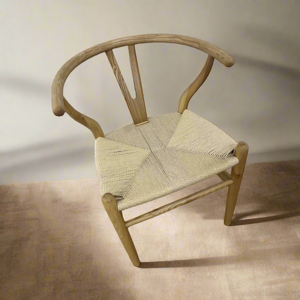 WILLA Wishbone White Ash Timber Y Chair