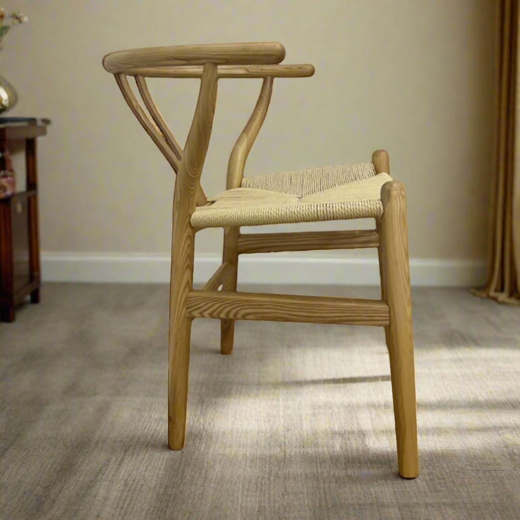 WILLA Wishbone White Ash Timber Y Chair