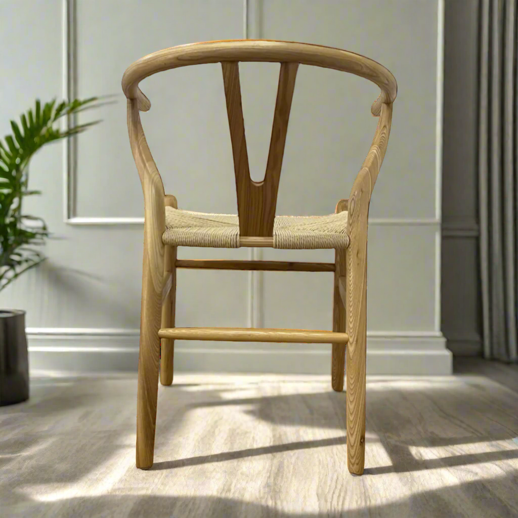 WILLA Wishbone White Ash Timber Y Chair