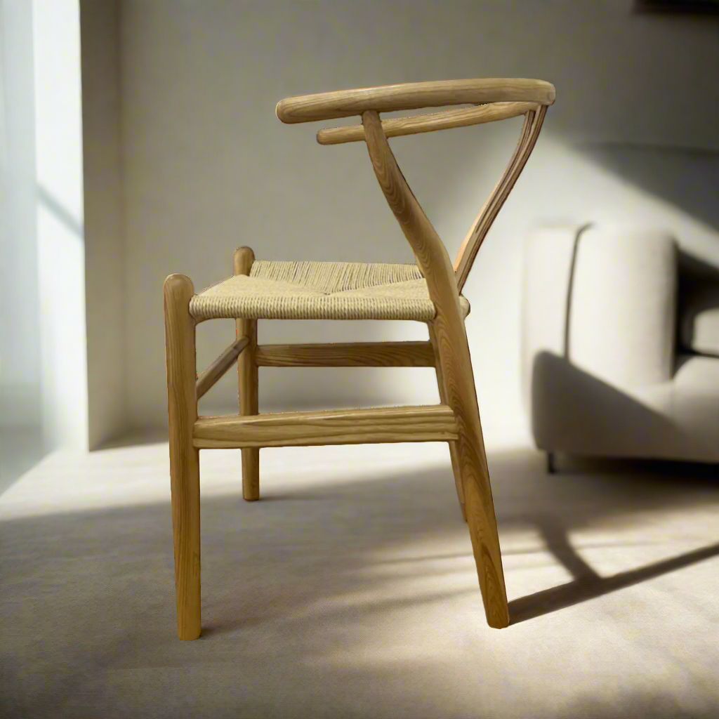 WILLA Wishbone White Ash Timber Y Chair