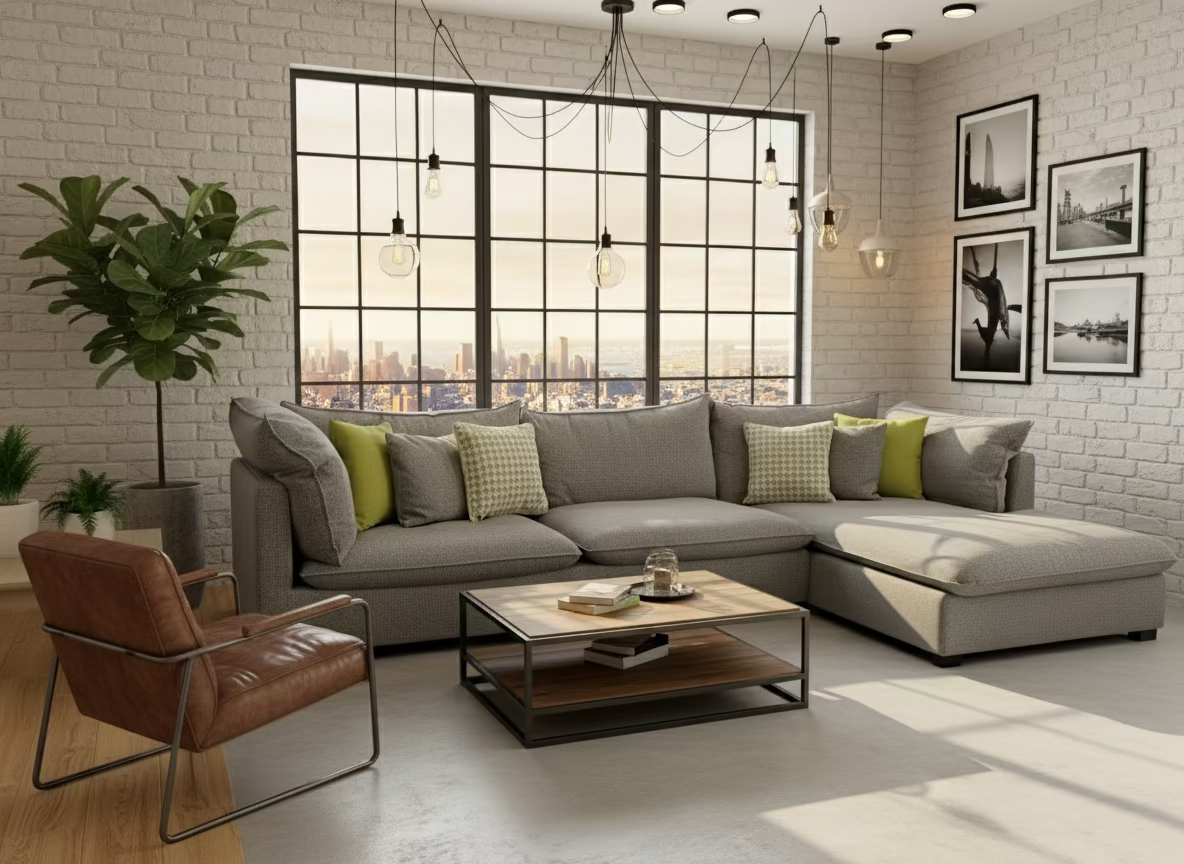 MIRAGE Feather Down Five-Seater Sofa with Chaise