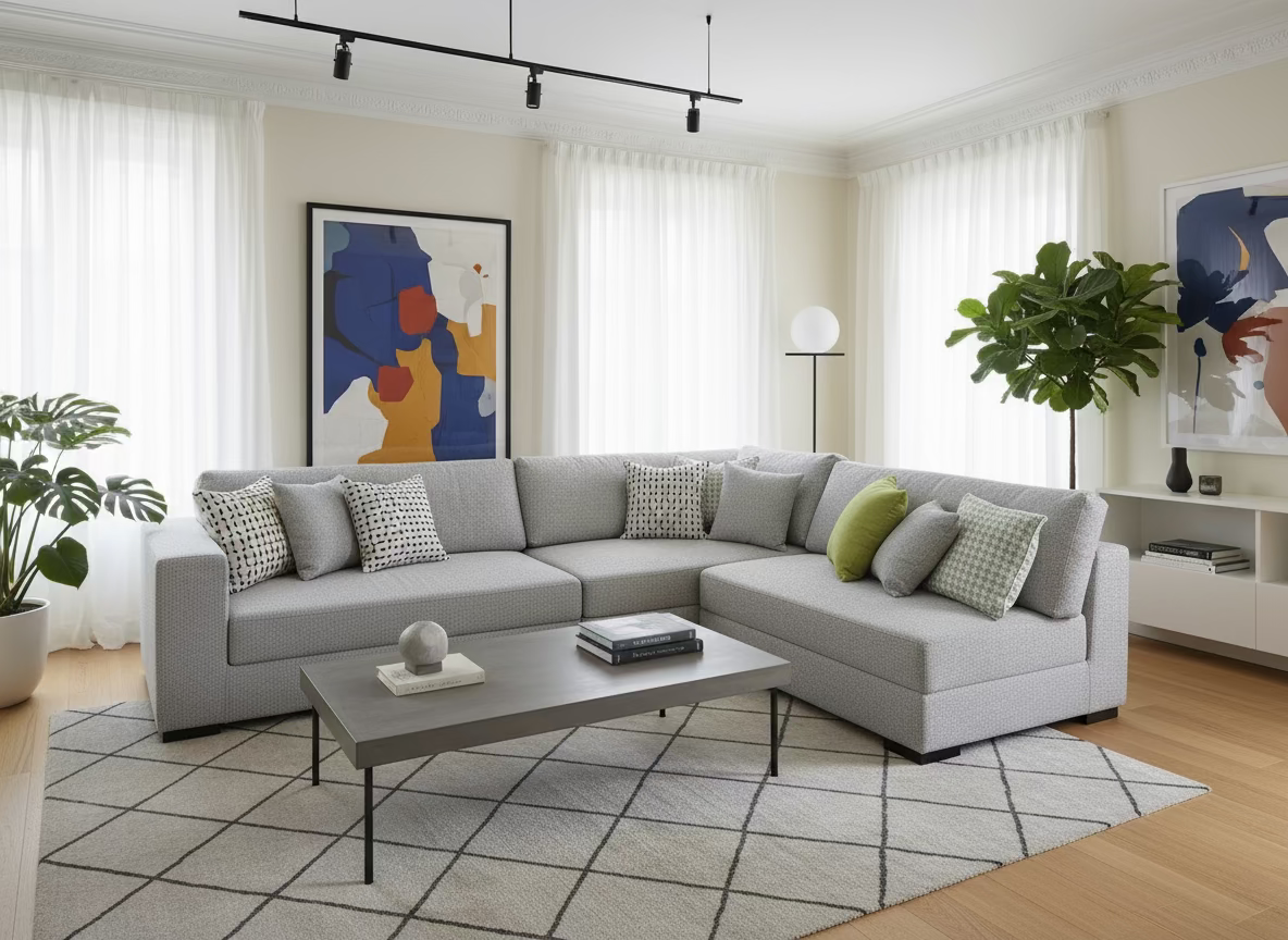 SAHARA Five Seater Sectional Sofa w/ Storage Ottoman