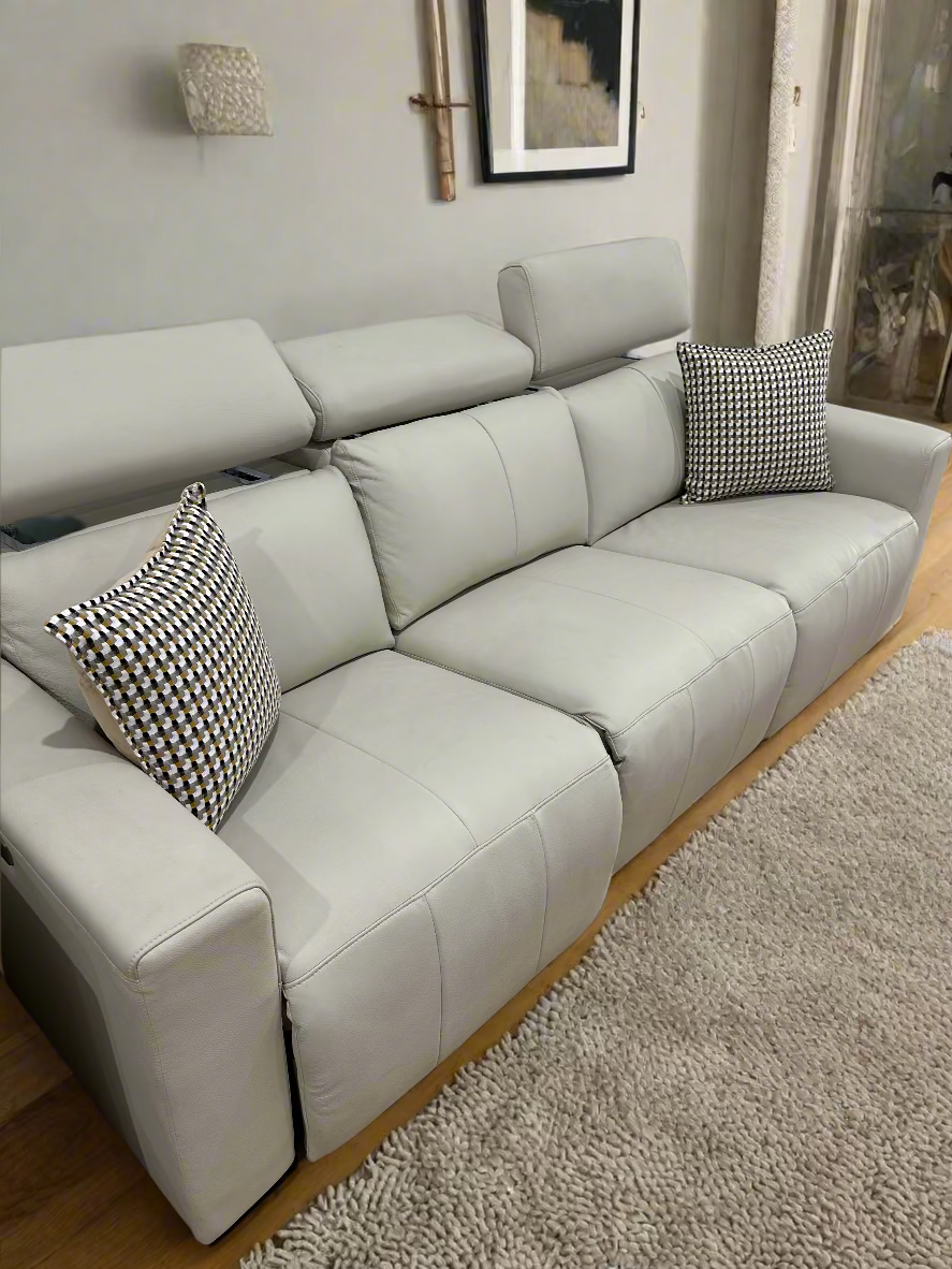 Luisa Leather Recliner Three Seater Sofa