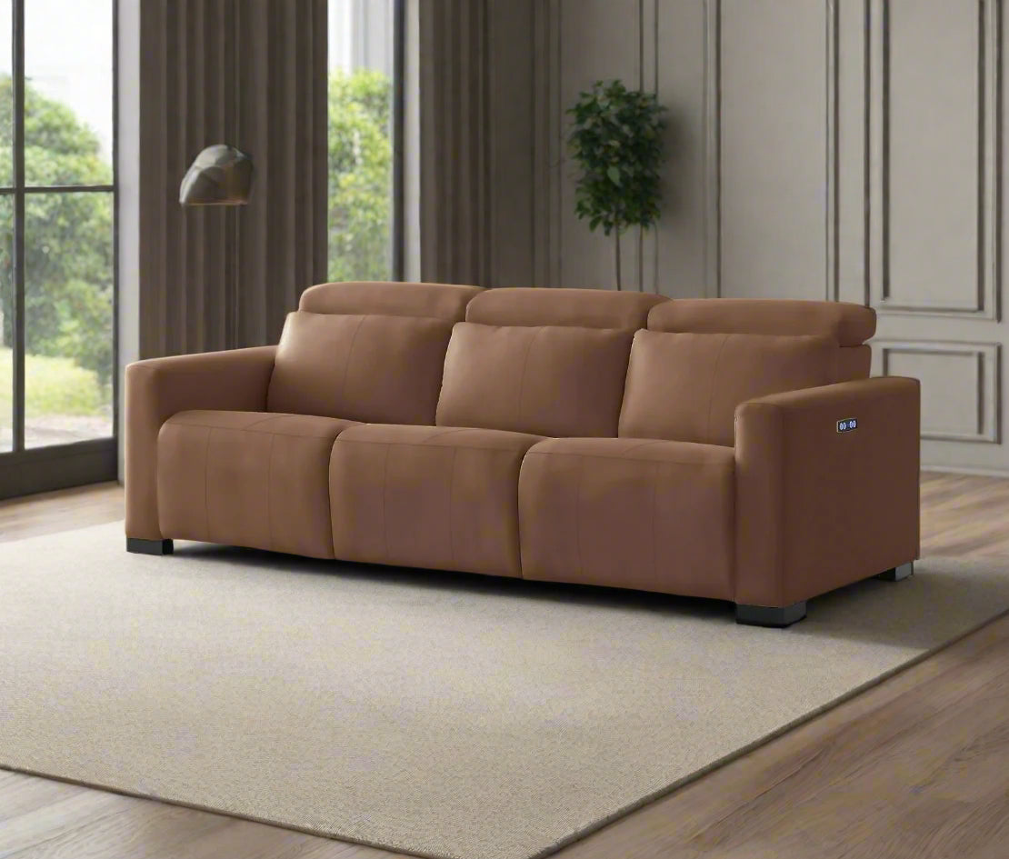 Luisa Leather Recliner Three Seater Sofa