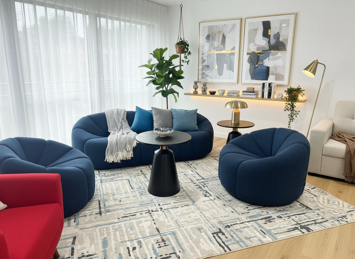 LILA Three-Seater Boucle Sofa Set w/ Two Seats